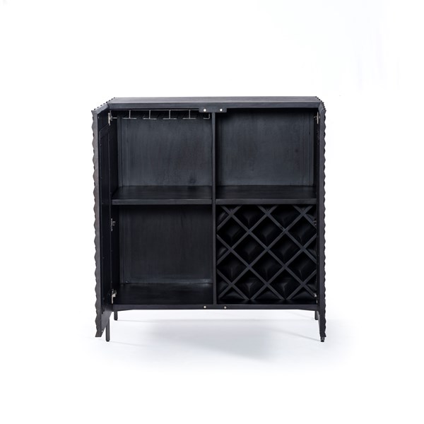 RAFFAEL BAR CABINET-CARVED BLACK WASH - Image 13