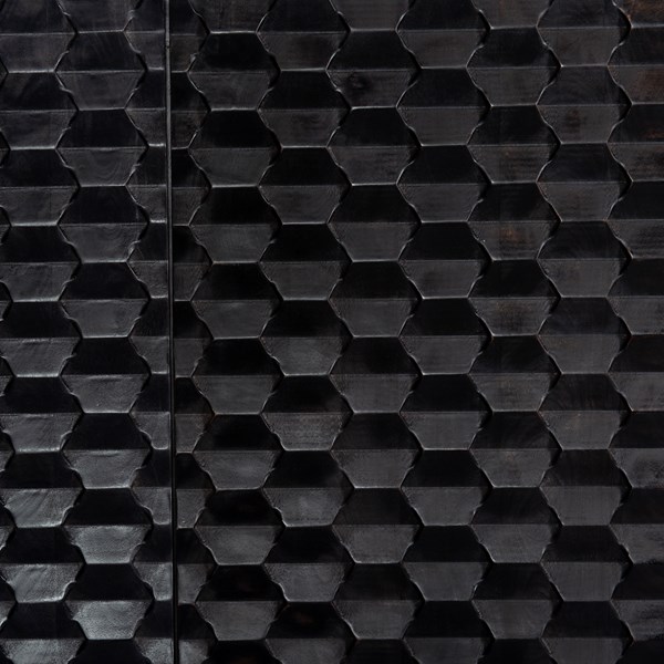 RAFFAEL BAR CABINET-CARVED BLACK WASH - Image 8