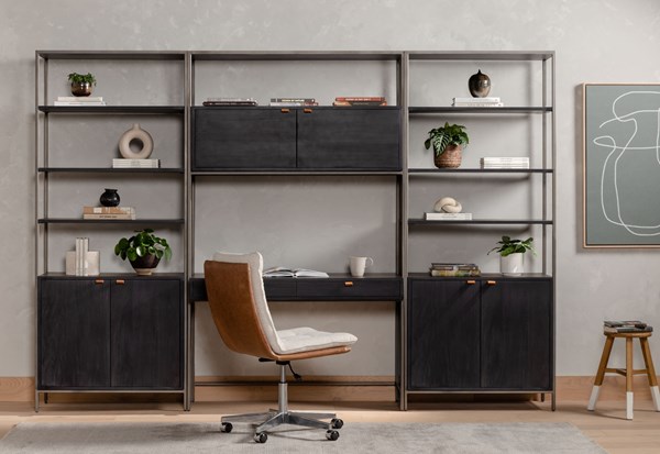 Bimmaloft-TREY MODULAR WALL DESK W 2 BOOKCASES (3)