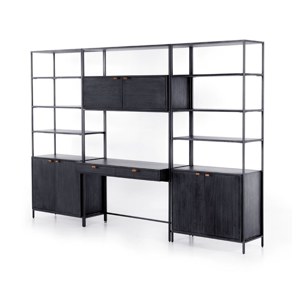 Bimmaloft-TREY MODULAR WALL DESK W 2 BOOKCASES (4)
