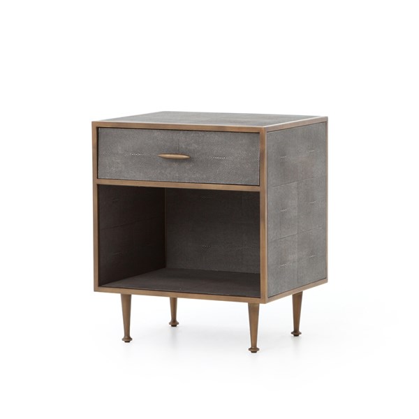 BIMMALOFT-SHAGREEN BEDSIDE TABLE-ANTIQUEBRASS-GREYSHAGREEN (4)