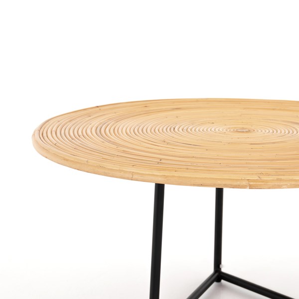 Bimmaloft-CLOVER ROUND COFFEE TABLE-HONEY RATTAN (1)