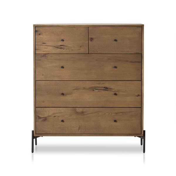Bimmaloft-EATON 5 DRAWER DRESSER-AMBER OAK RESIN (5)