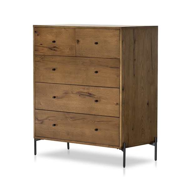 Bimmaloft-EATON 5 DRAWER DRESSER-AMBER OAK RESIN (8)
