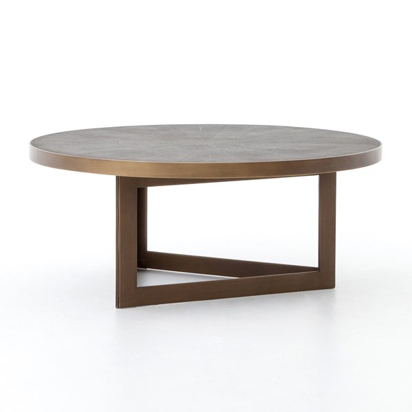 SHAGREEN ROUND COFFEE TABLE-GREY SHAGRN - Image 3