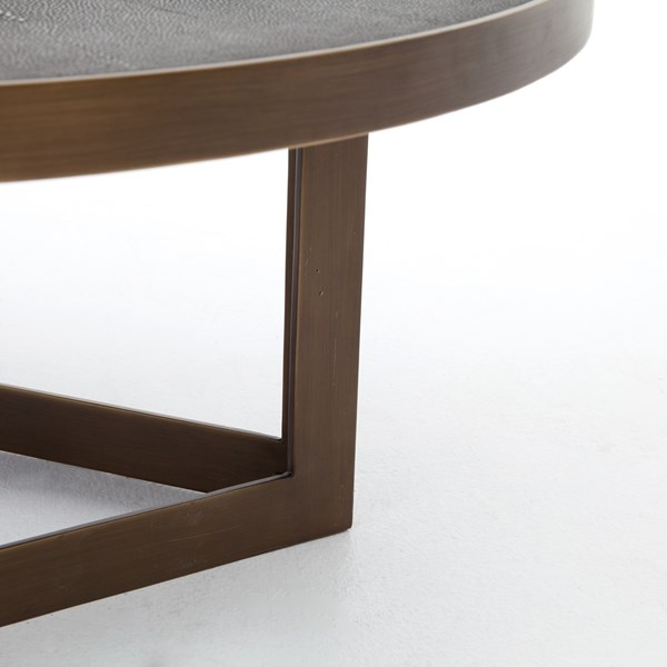 SHAGREEN ROUND COFFEE TABLE-GREY SHAGRN - Image 2