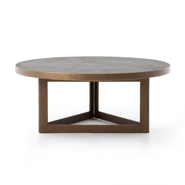 SHAGREEN ROUND COFFEE TABLE-GREY SHAGRN - Image 1